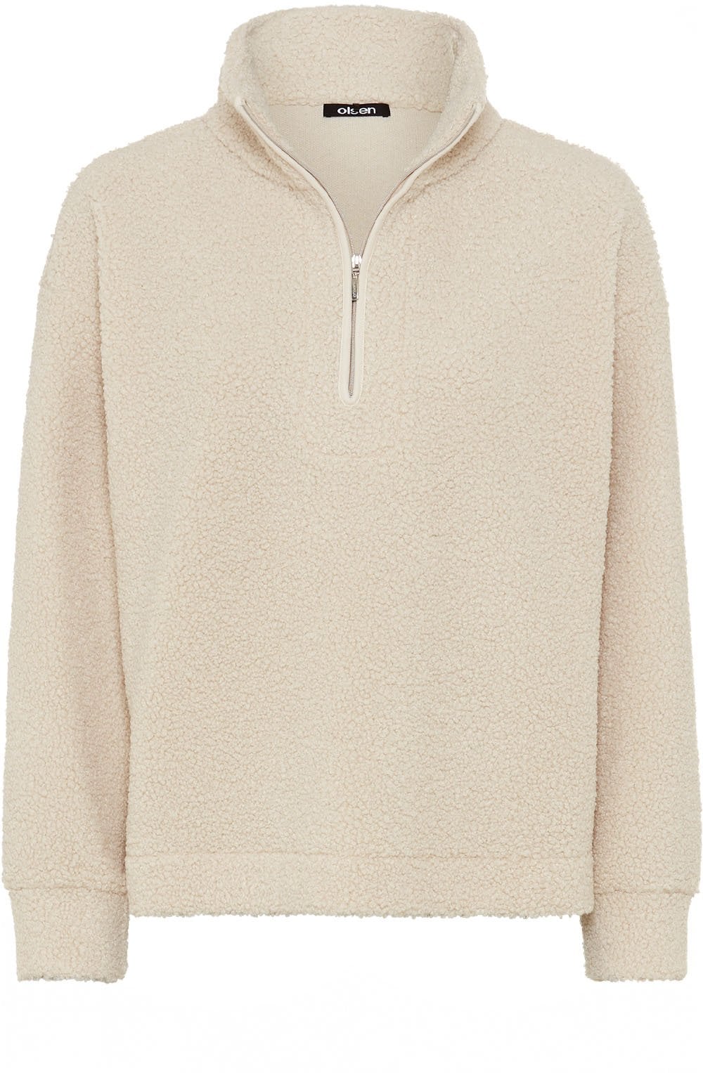 Almond Beige Quarter Zip Fluffy Cora Jumper
