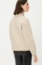 Almond Beige Quarter Zip Fluffy Cora Jumper