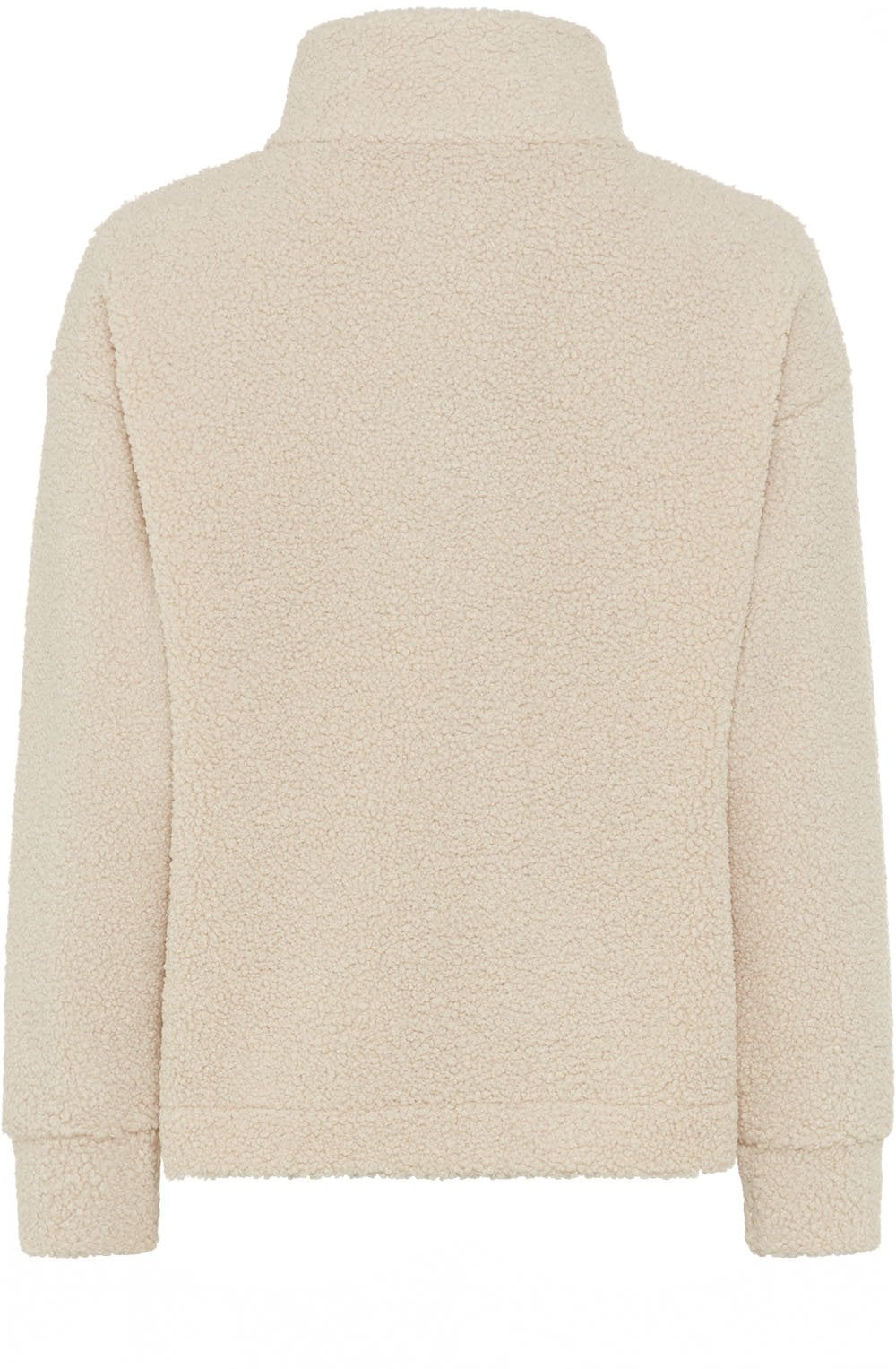 Almond Beige Quarter Zip Fluffy Cora Jumper