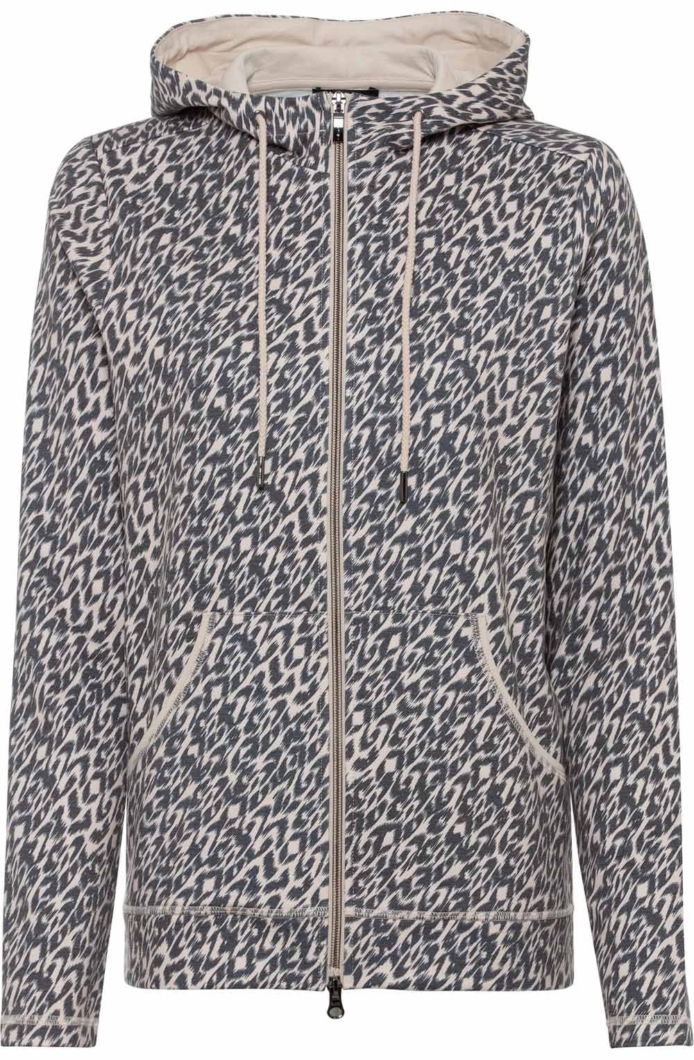 Animal Print Hooded Jersey Sweater