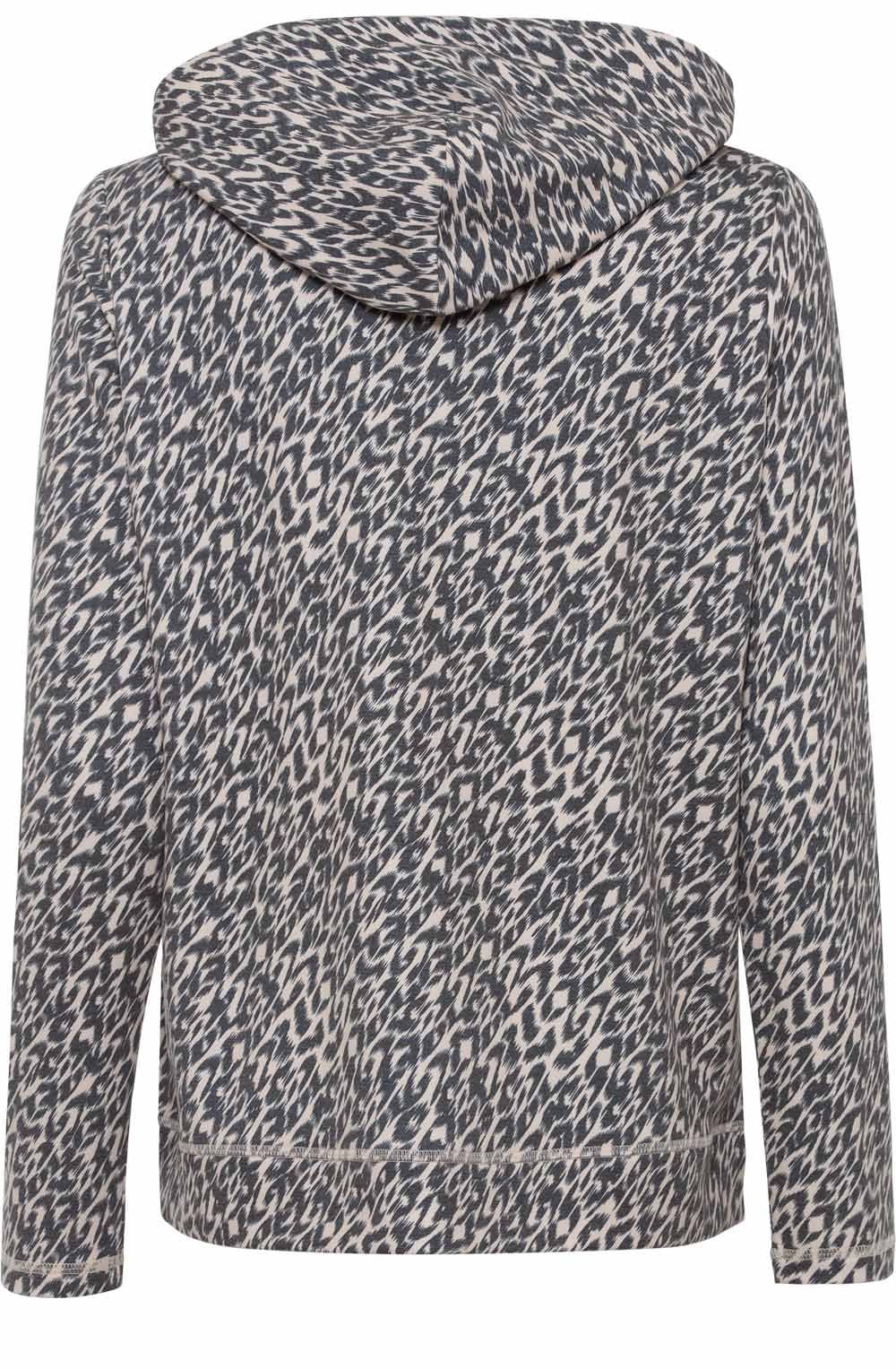 Animal Print Hooded Jersey Sweater