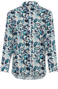 Aqua Crystal Bold Print Blouse