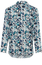 Aqua Crystal Bold Print Blouse