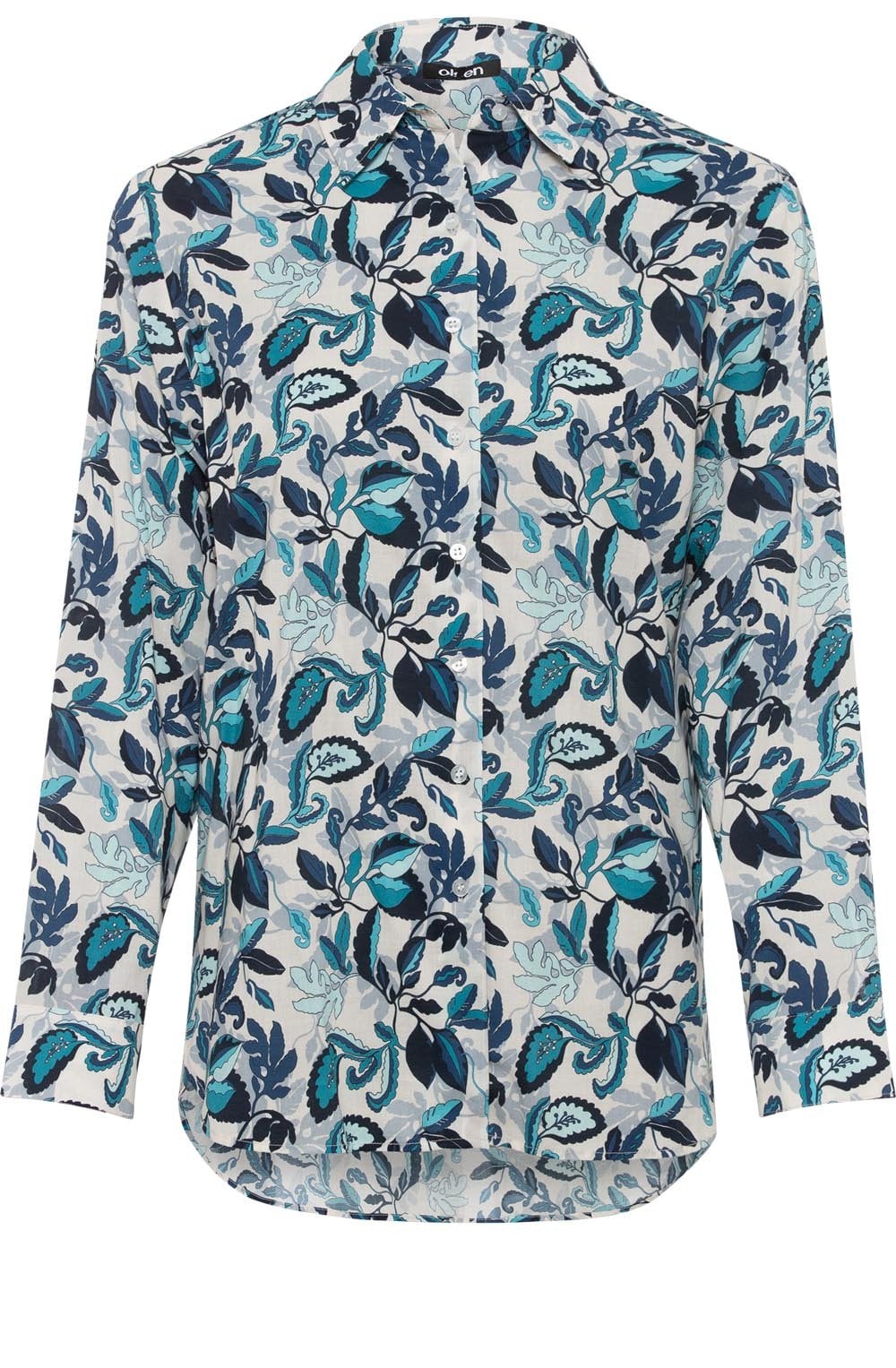 Aqua Crystal Bold Print Blouse