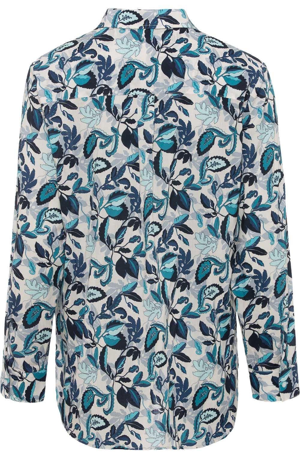 Aqua Crystal Bold Print Blouse