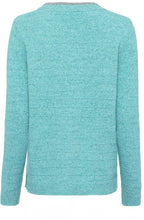 Aqua Crystal Drawstring Funnel Neck Jumper
