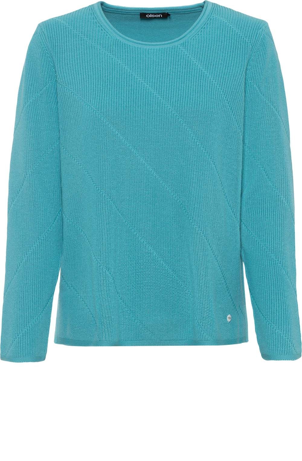 Aqua Crystal Patterned Knit Jumper