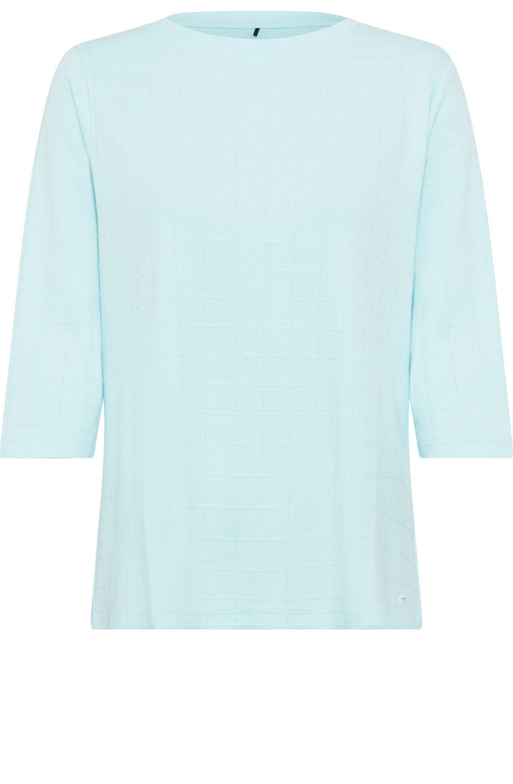 Aqua Mint Check Stitch Hannah Top