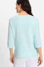 Aqua Mint Check Stitch Hannah Top