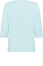 Aqua Mint Check Stitch Hannah Top