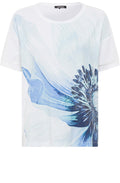 Aqua Mint Floral Shimmer Cosima Relaxed Top