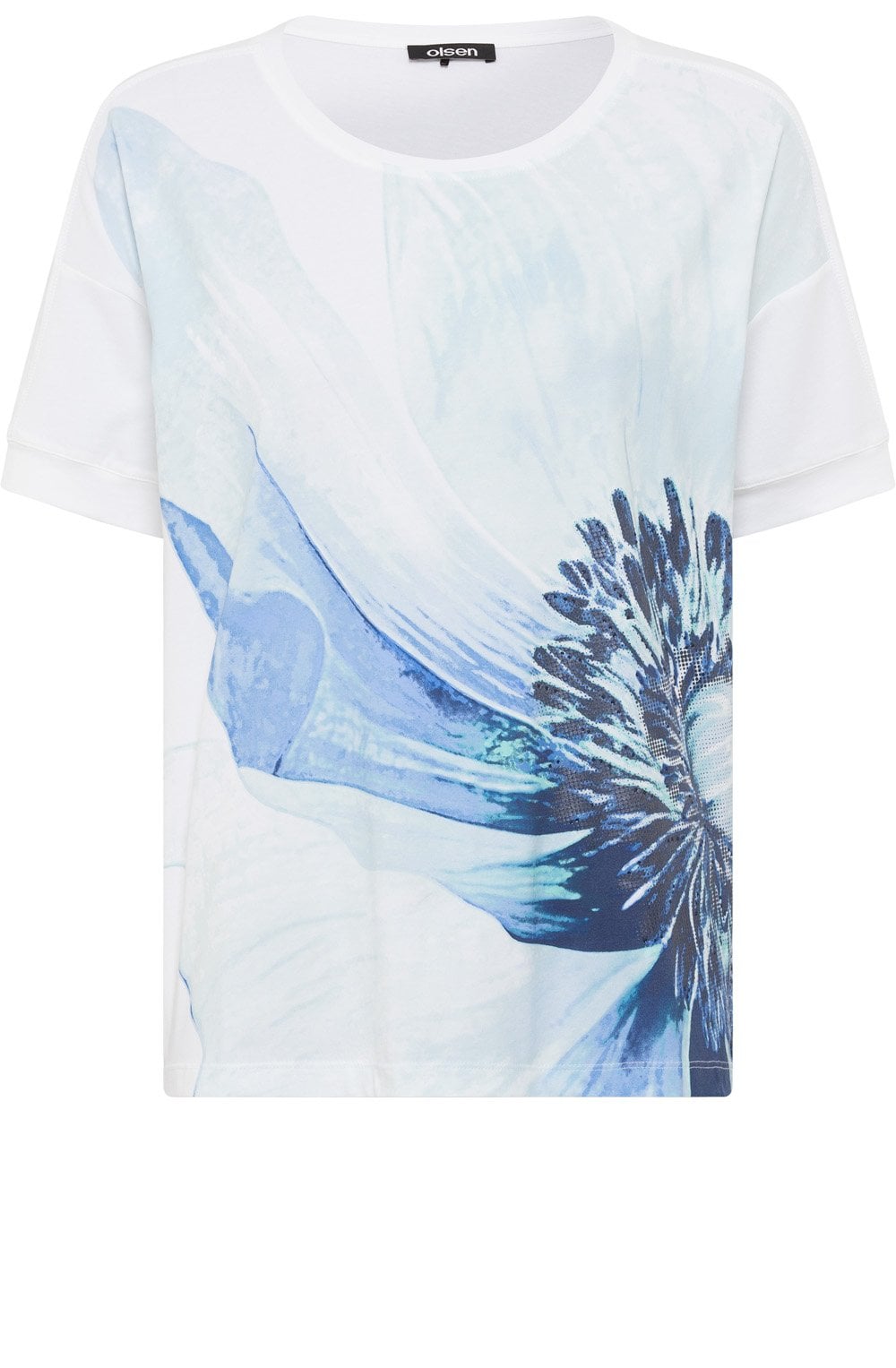 Aqua Mint Floral Shimmer Cosima Relaxed Top
