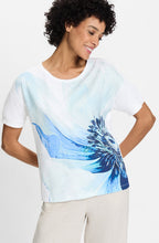 Aqua Mint Floral Shimmer Cosima Relaxed Top