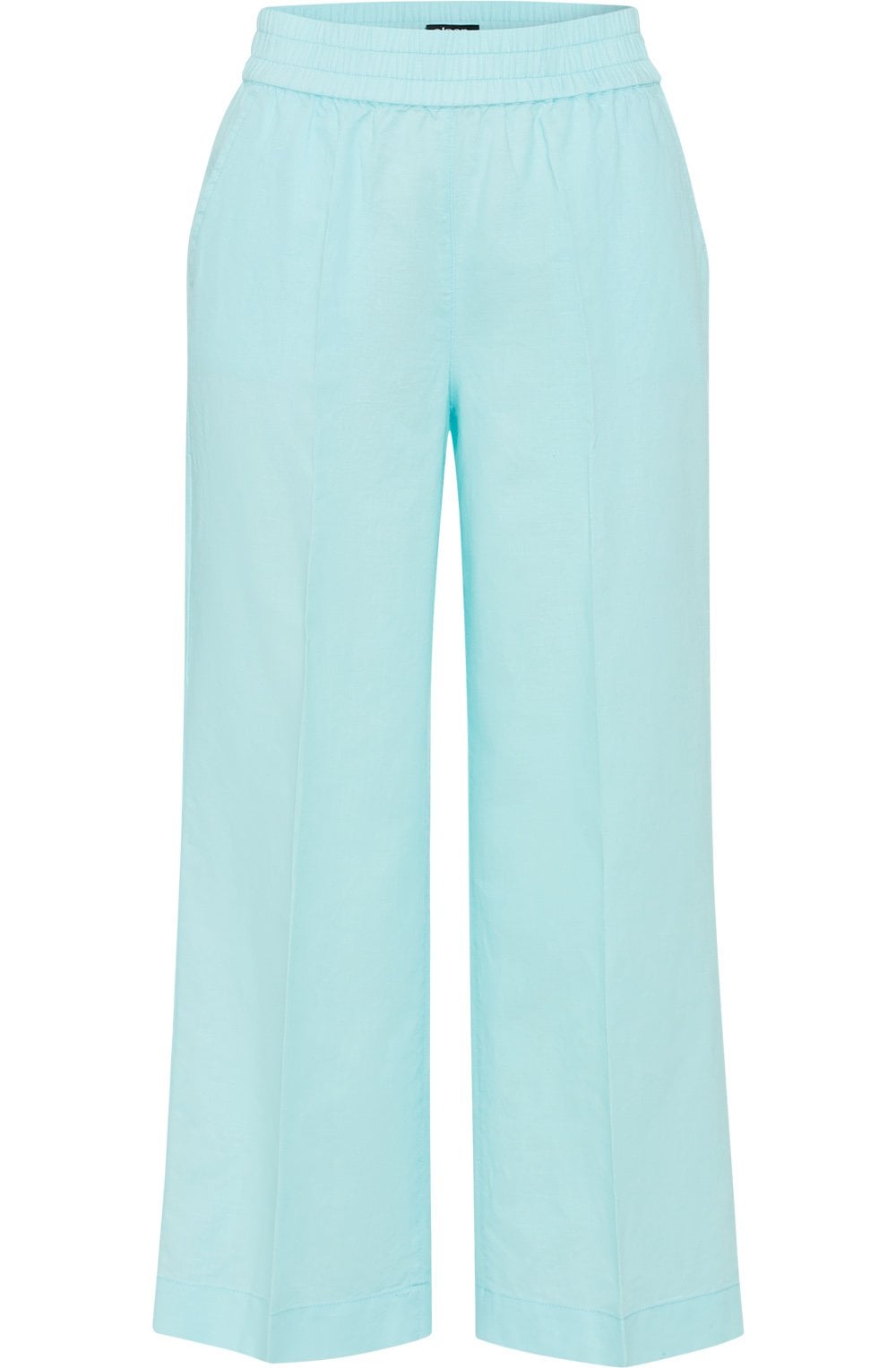 Aqua Mint Linen Anna Cropped Trousers