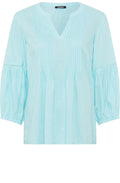 Aqua Mint Pleated Blouse