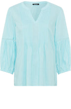 Aqua Mint Pleated Blouse