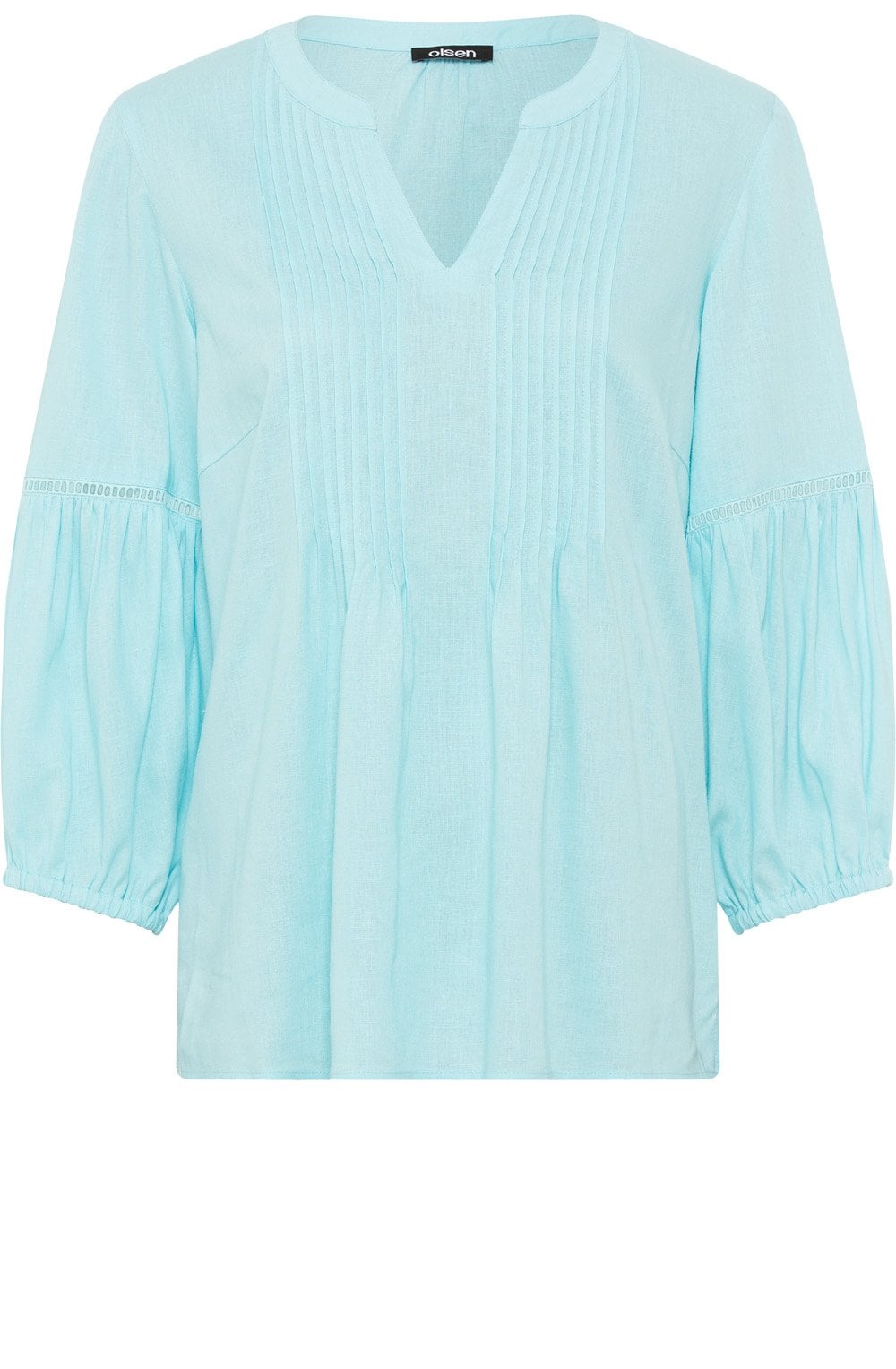 Aqua Mint Pleated Blouse