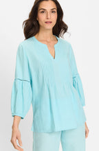 Aqua Mint Pleated Blouse