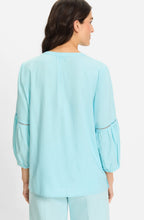 Aqua Mint Pleated Blouse