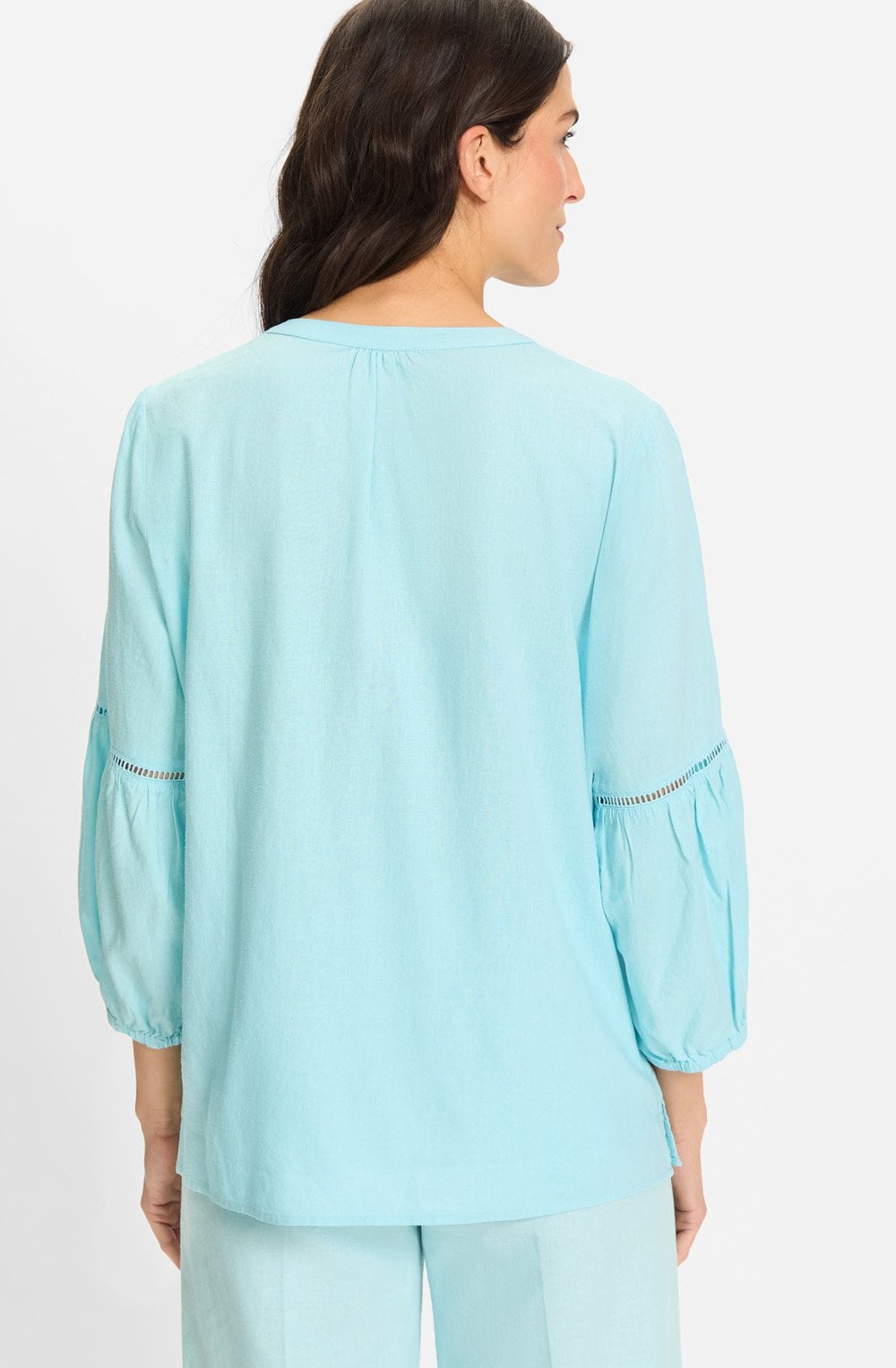 Aqua Mint Pleated Blouse