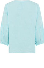 Aqua Mint Pleated Blouse