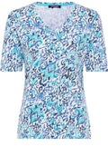 Aruba Blue Abstract Print Edda Top