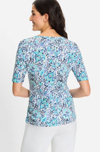 Aruba Blue Abstract Print Edda Top
