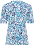 Aruba Blue Abstract Print Edda Top