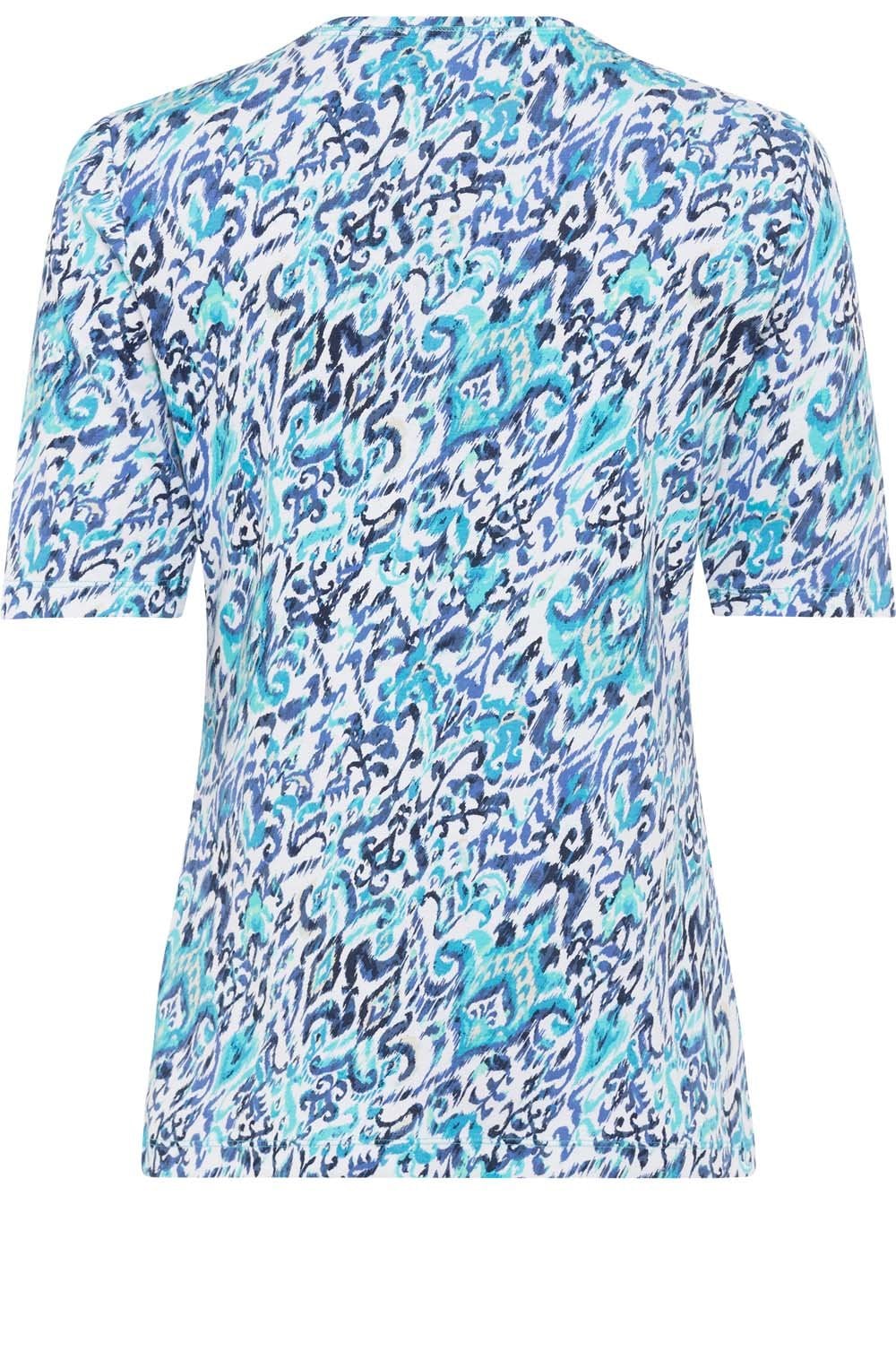 Aruba Blue Abstract Print Edda Top