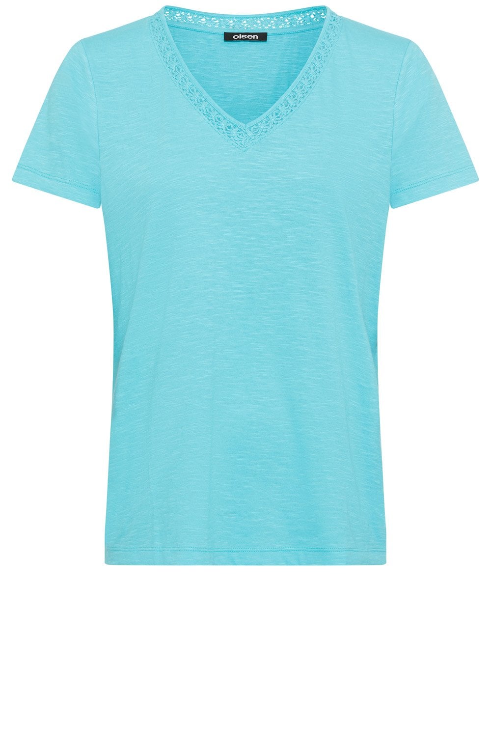 Aruba Blue Embroidered Neck Hannah T Shirt