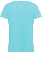 Aruba Blue Embroidered Neck Hannah T Shirt