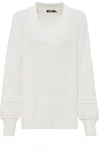 Balloon Sleeved Off White Jumper