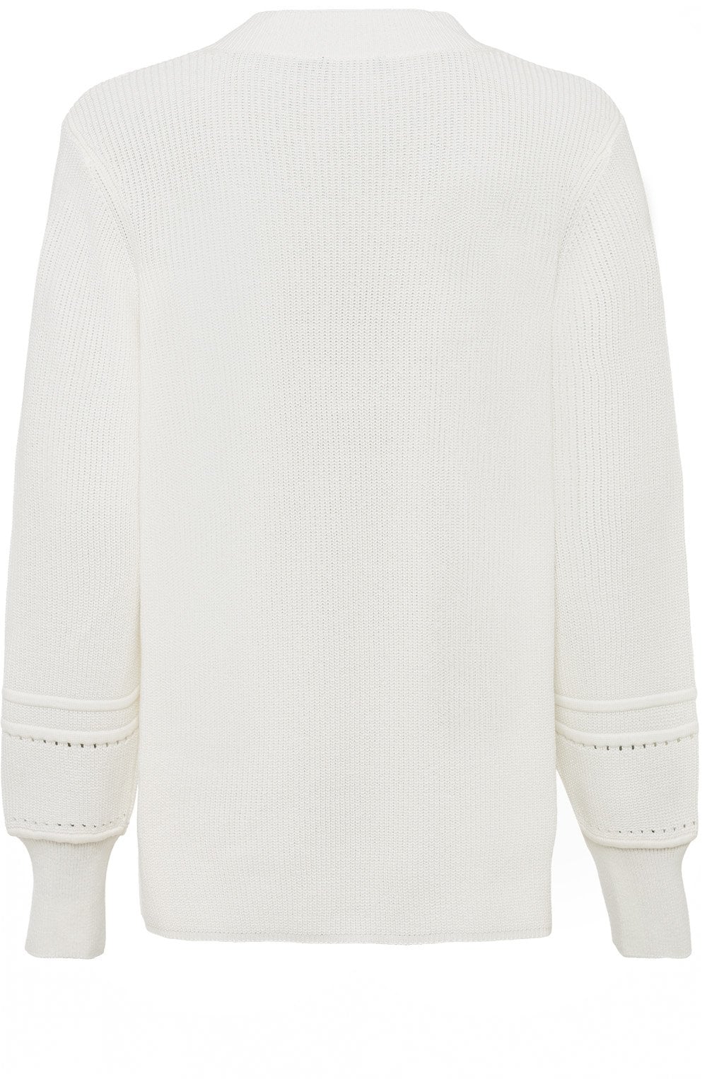 Balloon Sleeved Off White Jumper