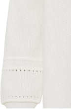 Balloon Sleeved Off White Jumper