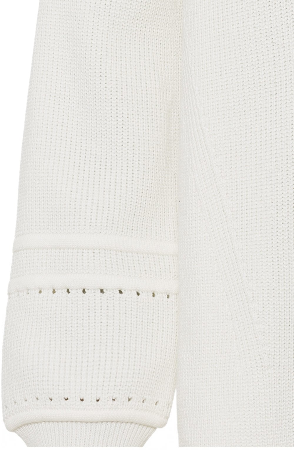 Balloon Sleeved Off White Jumper