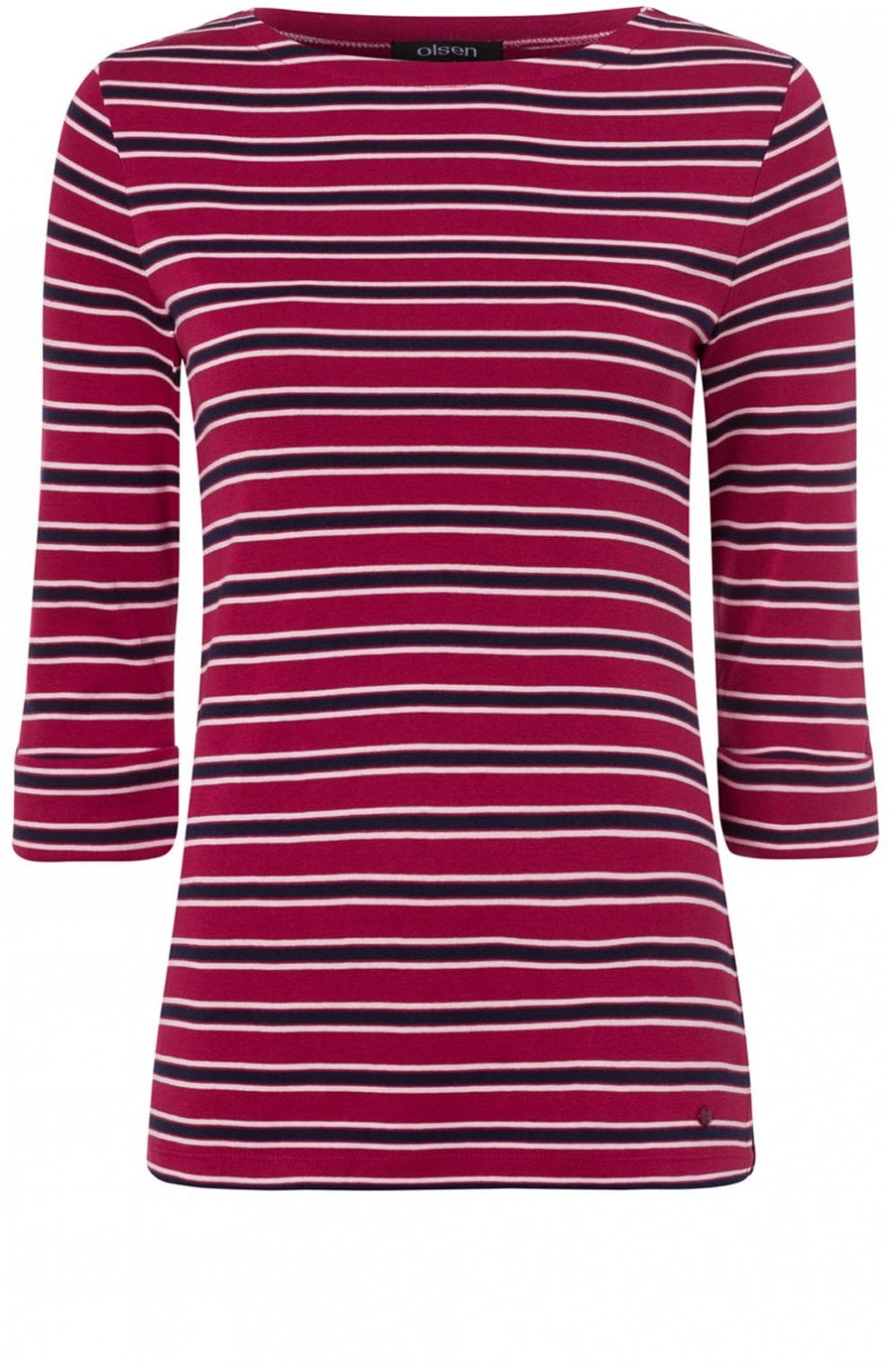Barolo Red Striped Jersey Top