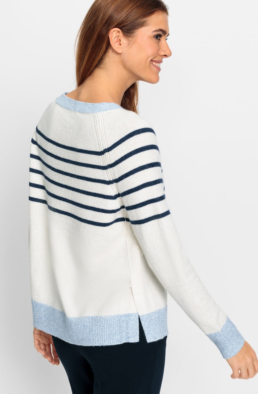 Beige and Blue Striped Henny Jumper