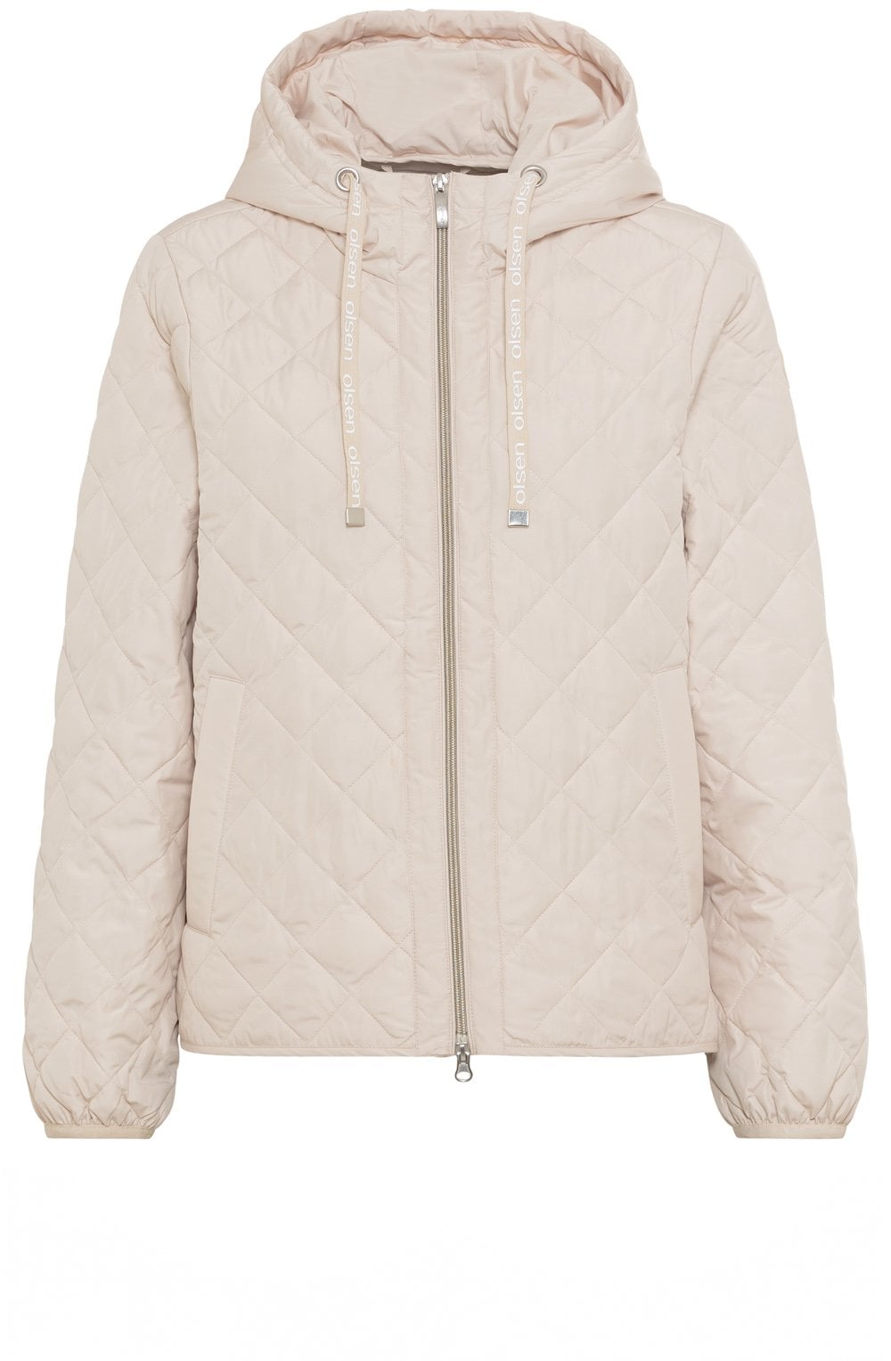 Beige Quilted Water Repellent Coat