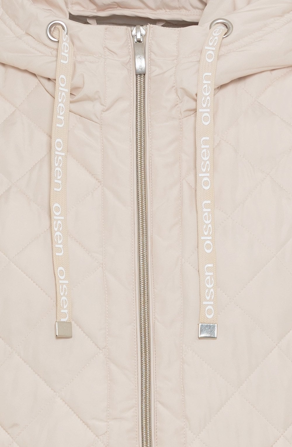 Beige Quilted Water Repellent Coat