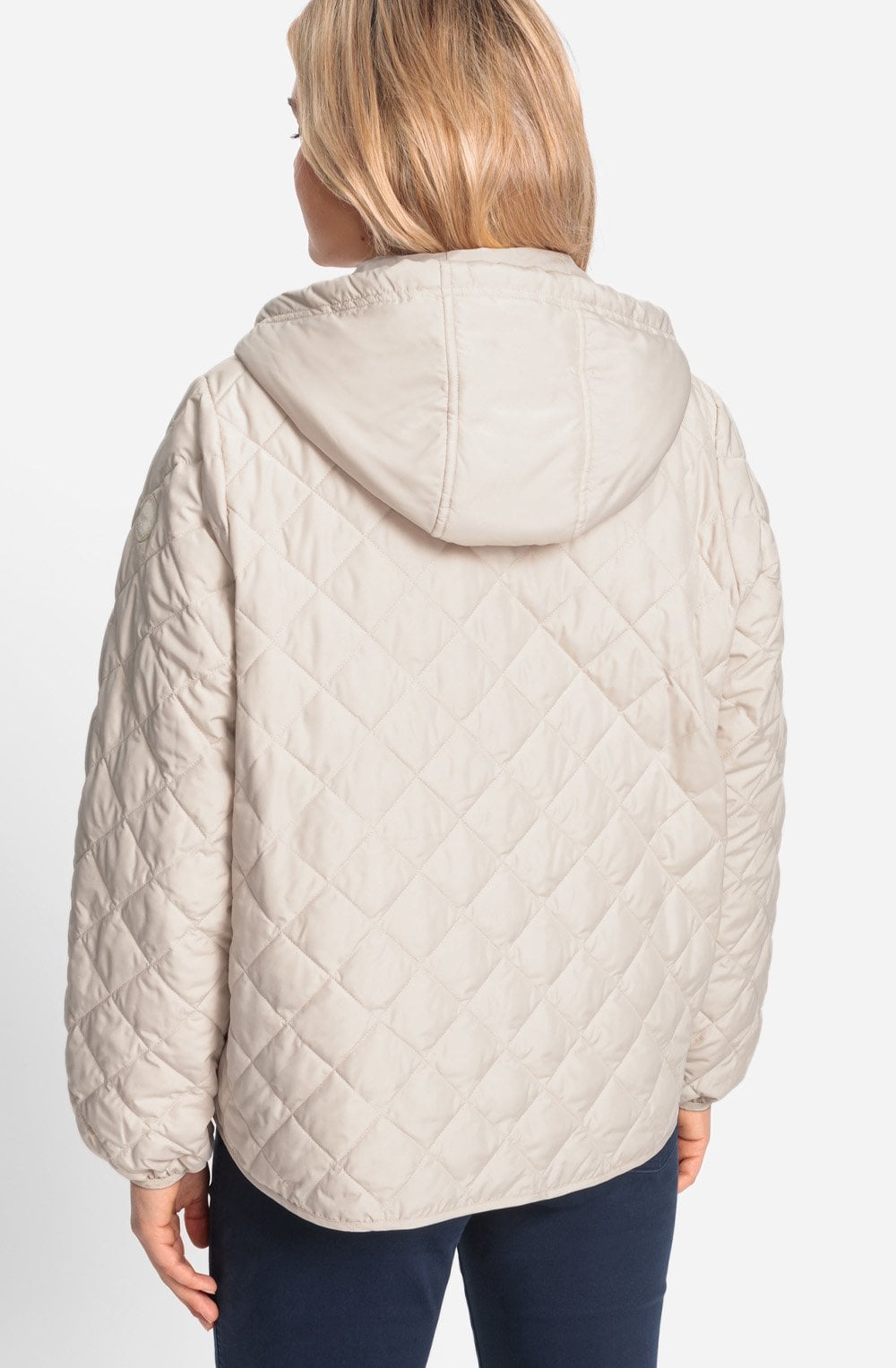 Beige Quilted Water Repellent Coat