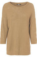 Beige Ribbed Knit Jumper