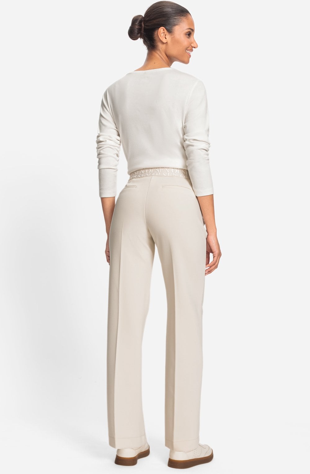 Beige Wide Leg Anna Trousers