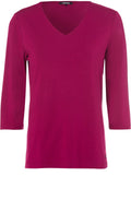 Berry Jersey V Neck Top