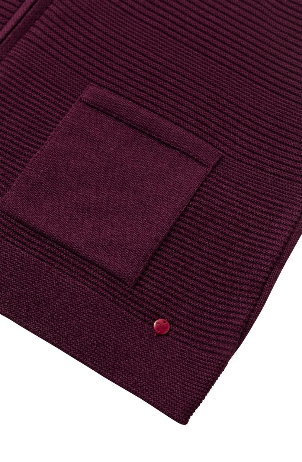 Berry Ribbed Knit Cardigan