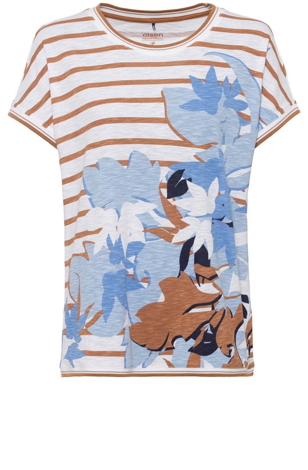 Biscotti Stripes and Sky Floral T Shirt