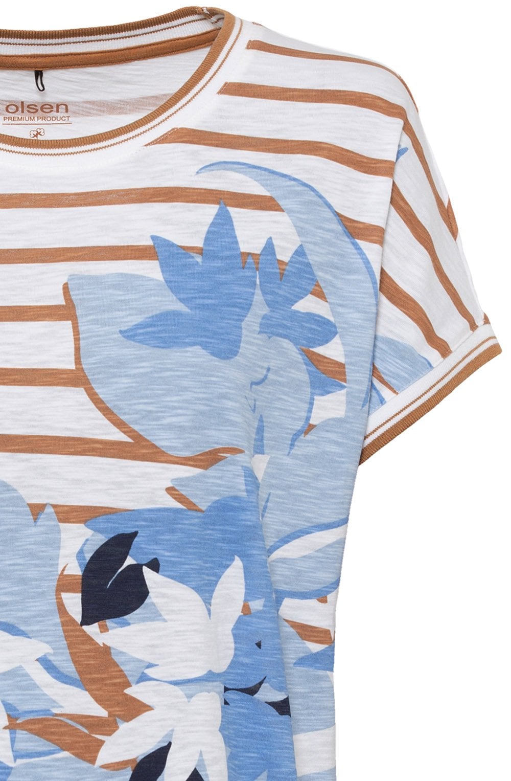Biscotti Stripes and Sky Floral T Shirt