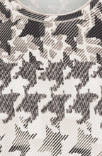 Black and Beige Distorted Dogtooth Hannah Top