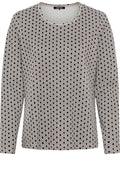 Black and Beige Graphic Print Hannah Top