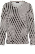 Black and Beige Graphic Print Hannah Top
