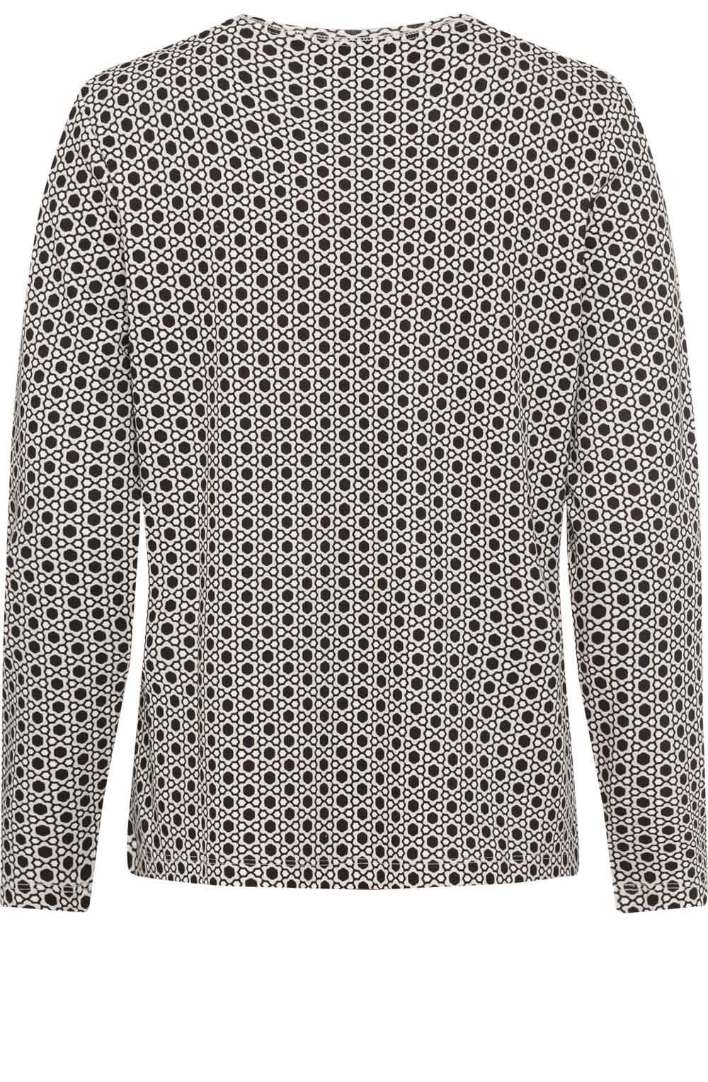 Black and Beige Graphic Print Hannah Top